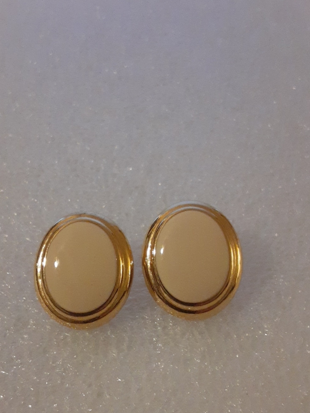 Napier Gold-Tone Cream Oval Stud Earrings - Classic Women's Jewelry